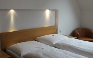 Hotelzimmer nach Innenausbau von dem Hotel Weidenhof in Düsseldorf